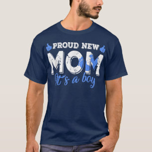 Retro Gender Reveal Proud Junge Mutter Es ist ein T-Shirt