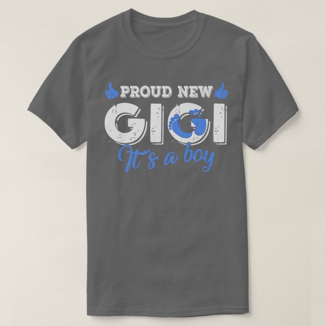 Retro Gender Reveal Proud New Gigi Es ist ein Jung T-Shirt (Design vorne)