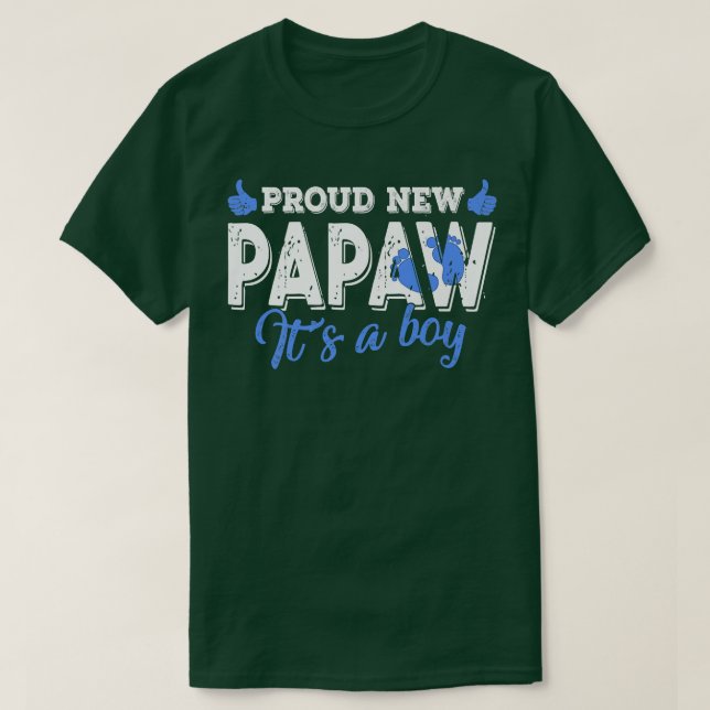 Retro Gender Reveal Proud New Papaw Es ist ein Jun T-Shirt (Design vorne)