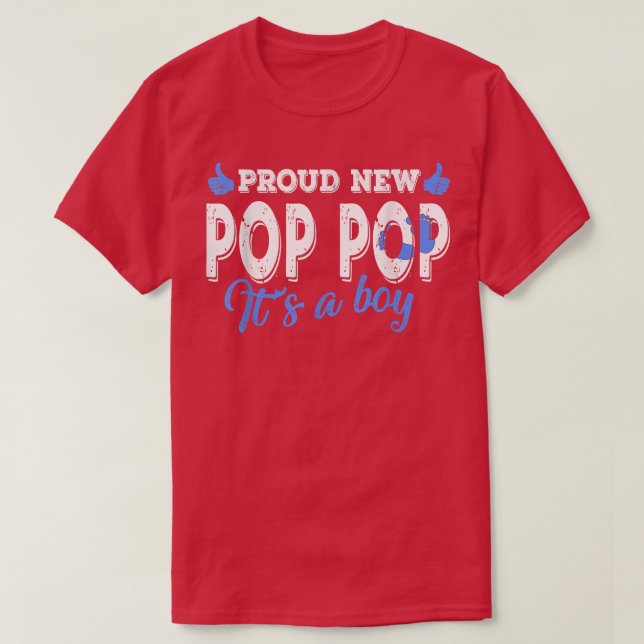 Retro Gender Reveal Proud New Pop Pop Es ist ein J T-Shirt (Design vorne)