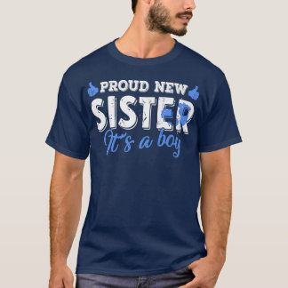 Retro Gender Reveal Proud New Sister It's A Boy T-Shirt