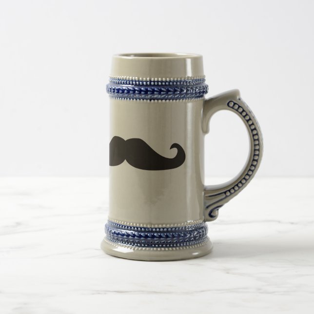 Retro gentelman Schnurrbart-Hipster-Bier Stein Bierglas (Rechts)