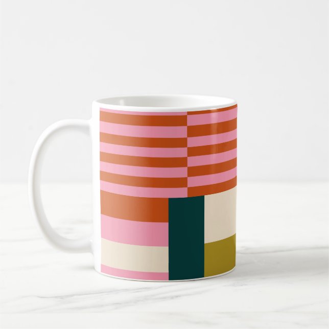 Retro Geometric Abstrakt Mosaic Kaffeetasse (Links)
