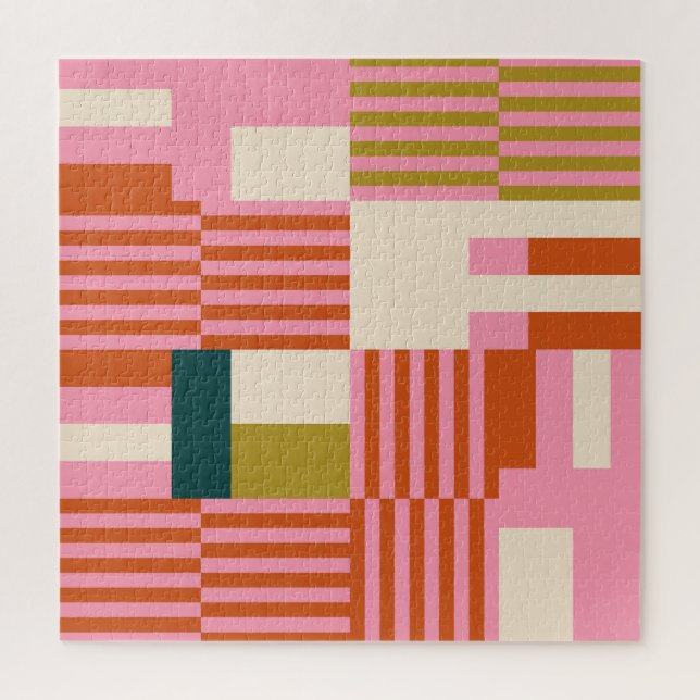 Retro Geometric Abstrakt Mosaic Puzzle (Vertikal)