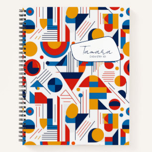 Retro Geometric Abstrakt Pat#11 Navy Gold ID1067 Notizbuch