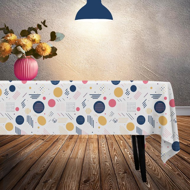 Retro Geometric Abstrakt Pat#6 Navy Rose ID1067 Tischdecke (Von Creator hochgeladen)
