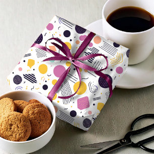 Retro Geometric Abstrakt Pat#8 Magenta ID1067 Geschenkpapier