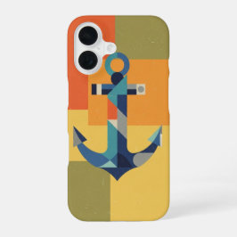 Retro Geometric Anchor iPhone 16 Hülle