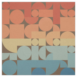 Retro Geometric Art 70er Style Stoff