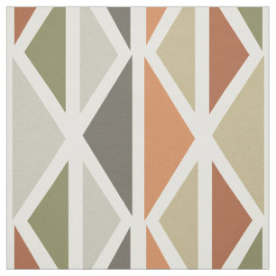 Retro Geometric Art Dreiecke grünes Orange Stoff