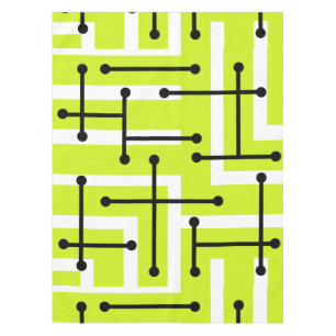 Retro Geometric Art Maze Chartreuse Tischdecke