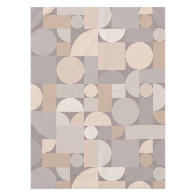Retro Geometric Art Taupe Tischdecke (Vorderseite)