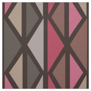 Retro Geometric Art Triangle Black Red Brown Stoff