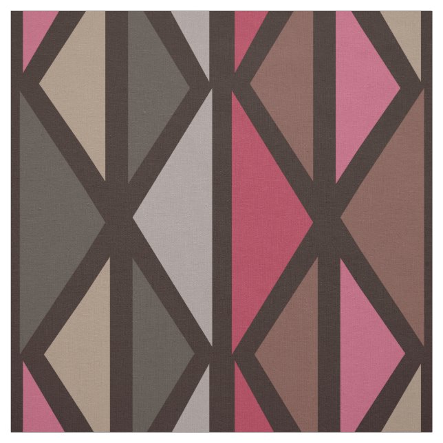 Retro Geometric Art Triangle Black Red Brown Stoff (Muster)