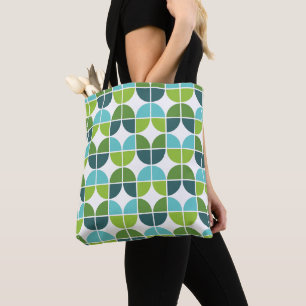 Retro Geometric Blue Green Pattern