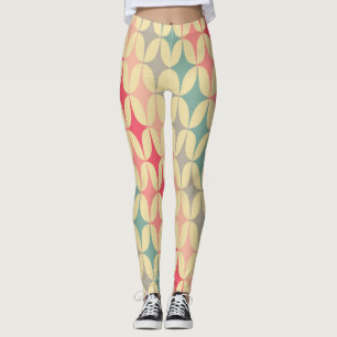 Retro Geometric: Diagonal Vintag Pattern. Leggings