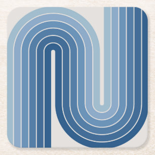 Retro Geometric Double Arch Design Poster Rechteckiger Pappuntersetzer