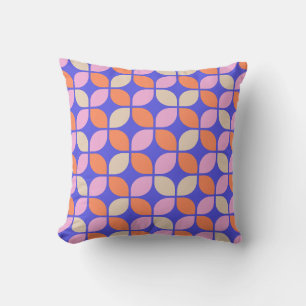 Retro Geometric Floral Pattern Abstrakt Kissen