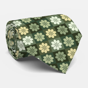 Retro Geometric Floral Pattern Neck Tie Krawatte