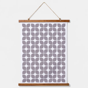 Retro Geometric Leaf Muster Taupe Wandteppich Mit Holzrahmen