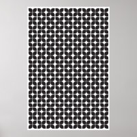 Retro Geometric Leaf Pattern Schwarz