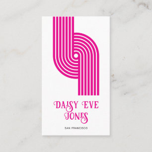 Retro Geometric Magenta Mod Business Card Visitenkarte