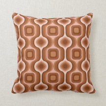Retro Geometric Mid Century Modern Brown Pink
