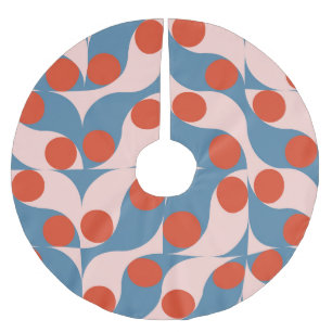 Retro Geometric: Modernes Vintages Mosaik. Polyester Weihnachtsbaumdecke