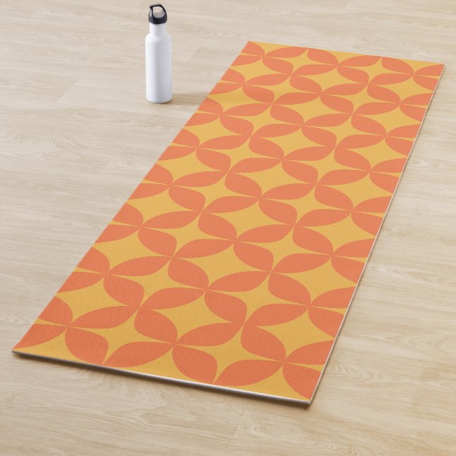 Retro Geometric Muster Vibrann Gelb Orange Yogamatte (Beispiel)