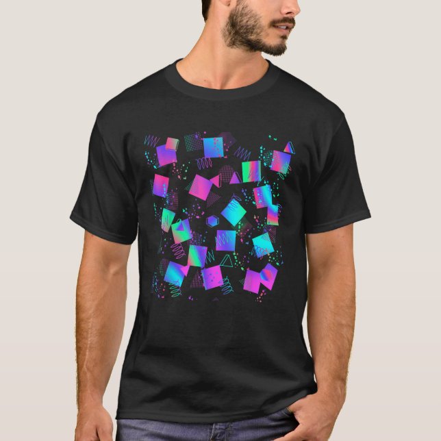 Retro Geometric Pattern 80er 90s - Geschenk Memphi T-Shirt (Vorderseite)