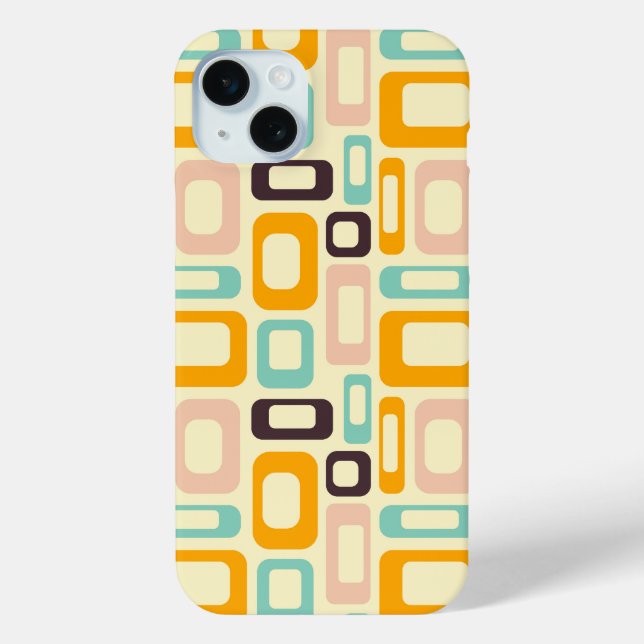 Retro geometric pattern in light beige background Case-Mate iPhone hülle (Rückseite)