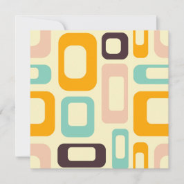 Retro geometric pattern in light beige background dankeskarte