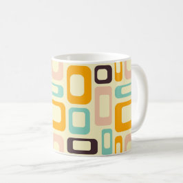Retro geometric pattern in light beige background kaffeetasse