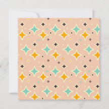 Retro geometric pattern with teal, orange, black