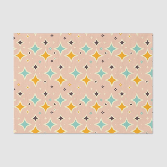 Retro geometric pattern with teal, orange, black seidenpapier (Vorderseite)
