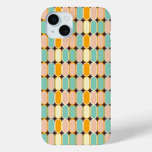 Retro geometric pattern with vertical ovals Case-Mate iPhone hülle (Rückseite)