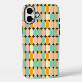 Retro geometric pattern with vertical ovals iPhone 16 plus hülle