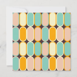 Retro geometric pattern with vertical ovals dankeskarte