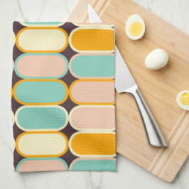 Retro geometric pattern with vertical ovals geschirrtuch