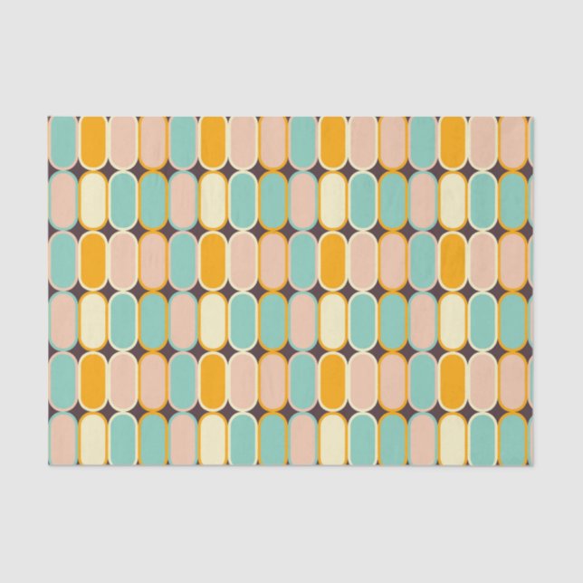 Retro geometric pattern with vertical ovals seidenpapier (Vorderseite)