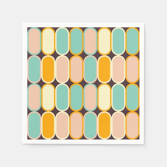 Retro geometric pattern with vertical ovals serviette (Vorderseite)