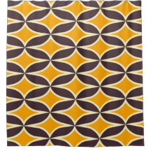 Retro geometric pattern yellow and brown leaf