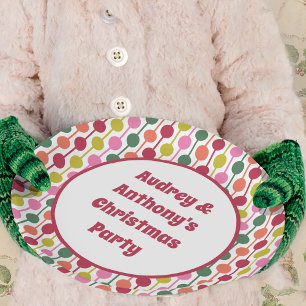 Retro Geometric Print 1970er Gemusterte Weihnachte Pappteller