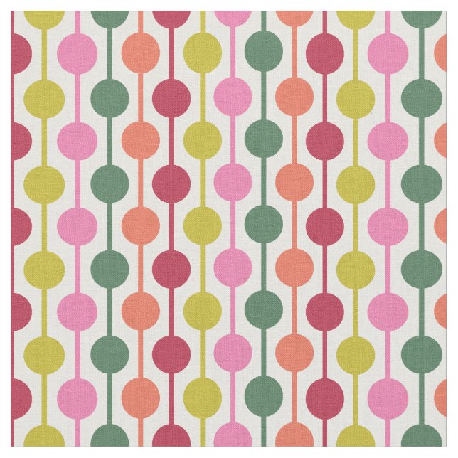 Retro Geometric Print 1970er Gemusterte Weihnachte Stoff (Nahaufnahme)