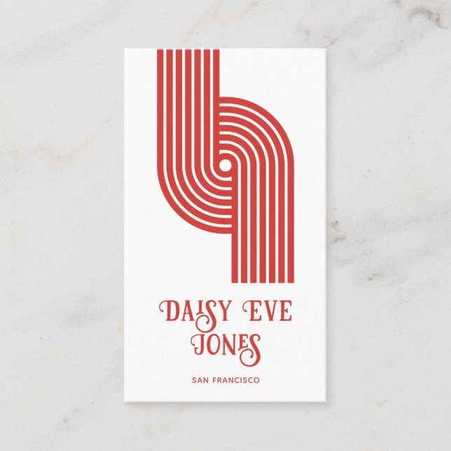 Retro Geometric Red Mod Business Card Visitenkarte (Vorderseite)