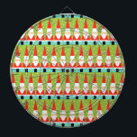 Retro Geometric Santa Dartboard Dartscheibe<br><div class="desc">Egal, wie Sie es sehen, dieses Retro Geometric Santa Dartboard ist reine Urlaubskrampe! Es sind Reihen von Santas. Nein, es sind Reihen von Weihnachtsbäumen. Nein, es sind Reihen von Santas, die wie Weihnachtsbäume geformt sind, und Reihen von fröhlichen grünen Weihnachtsbäumen mit weißen Polka Punkten. Es ist kitschig. Es ist farbenfroh....</div>
