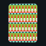 Retro Geometric Santa Flexible Magnet<br><div class="desc">Egal, wie Sie es sehen, dieses Retro Geometric Santa Flexible Magnet ist reine Urlaubskrampe! Es sind Reihen von Santas. Nein, es sind Reihen von Weihnachtsbäumen. Nein, es sind Reihen von Santas, die wie Weihnachtsbäume geformt sind, und Reihen von fröhlichen grünen Weihnachtsbäumen mit weißen Polka Punkten. Es ist kitschig. Es ist...</div>