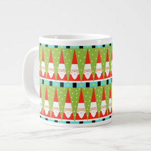 Retro Geometric Santa Jumbo Tasse