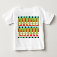 Retro Geometric Santa Kleinkind Ruffle T - Shirt