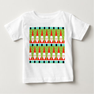 Retro Geometric Santa Kleinkind Ruffle T - Shirt